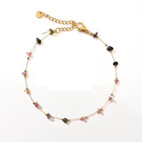 Fashion Trend Irregular Natural Stone Titanium Steel Anklet (Option: Style1)
